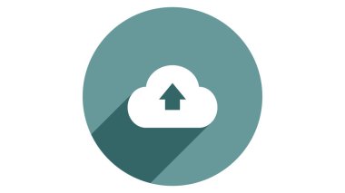 Depolama bulutu vektör tasarımı. Gölgeli basit stil simgeleri