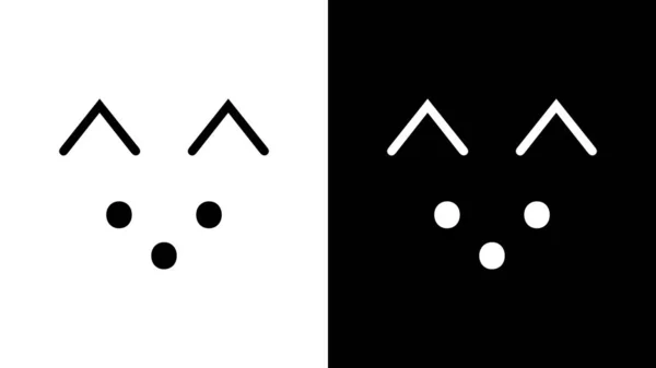 Mignon Visage Chat Logo Design Logo Animal Minimaliste Noir Blanc — Image vectorielle
