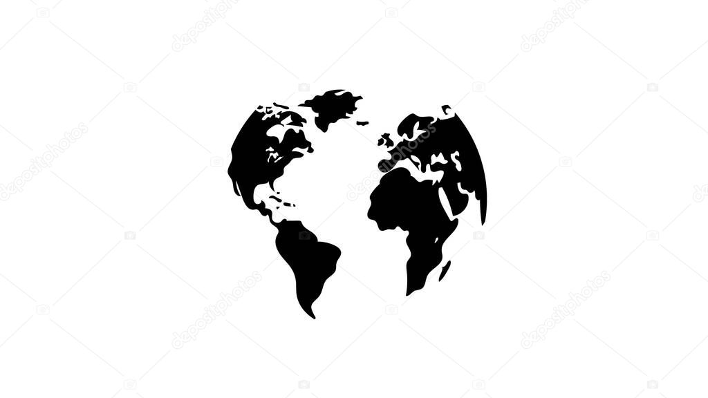 Earth continents icon vector design