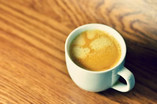 Savoureuse Tasse Expresso Fraîche Sur Fond Tasse Café Matin Pour — Photo