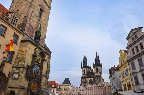 Prag Eski Şehir Meydanı Çek Cumhuriyeti Astronomik Saat Kulesi Orloj — Stok fotoğraf