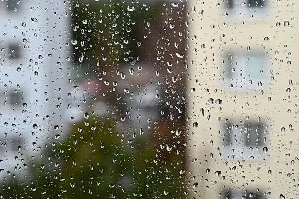 Cadute Finestra Bello Sfondo Pioggia Maltempo — Foto Stock