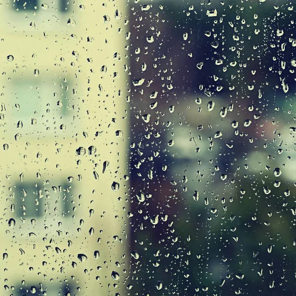 Janela Cai Fundo Bonito Para Chuva Mau Tempo — Fotografia de Stock