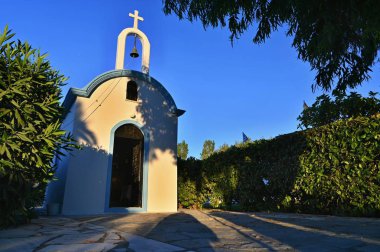 Traditional beautiful small chapel Greek style. Kos Island-Greece. clipart