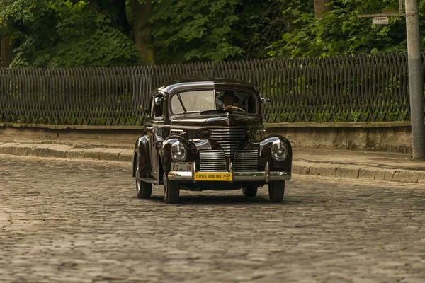 Lviv Ucraina Giugno 2018 Vecchia Auto Retrò Soto Con Suo — Foto Stock