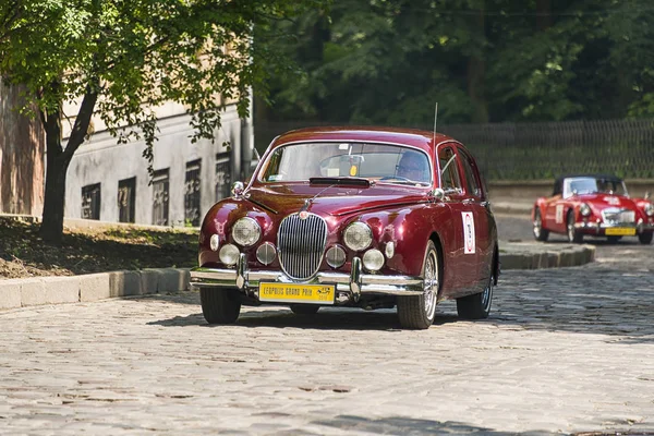 Львів Червня 2018 Old Ретро Автомобілів Jaguar Свого Власника Невідомих — стокове фото