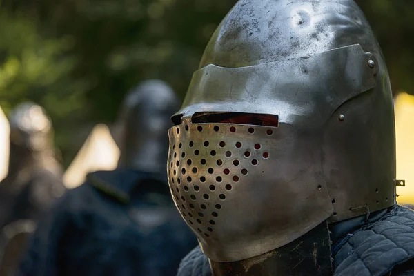 Lviv Ukraine Août 2018 Fête Histoire Médiévale Duels Chevaliers Dans — Photo