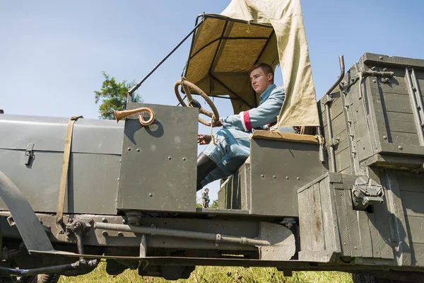 Lviv Oekraïne September 2018 Militaire Historische Reconstructie Gewijd Aan Honderdste — Stockfoto