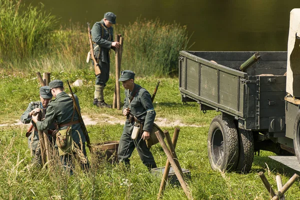 Lviv Ukraine Septembre 2018 Reconstruction Militaire Historique Est Dédiée Centenaire — Photo