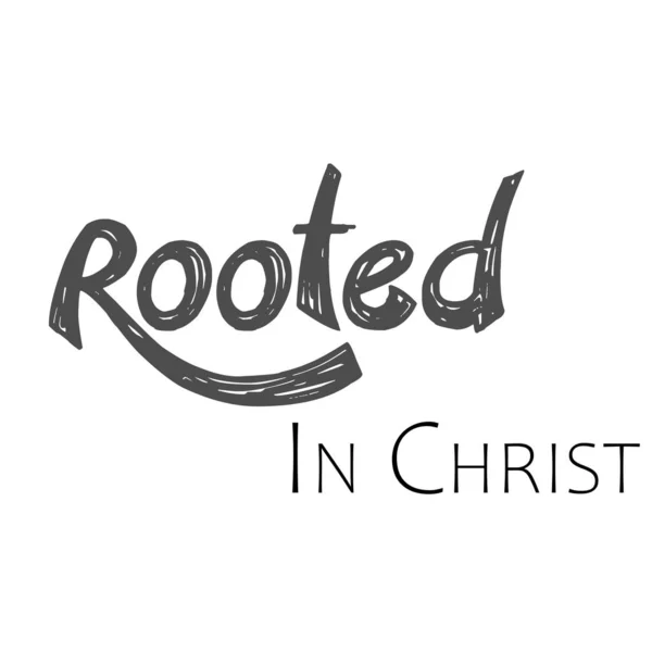 Rooted Christ Typography Print Use Poster Card Flyer Shirt — Stock Vector