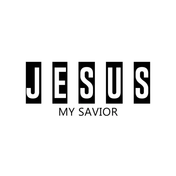 Jesus Savior Christian Quote Design Print — Stock Vector