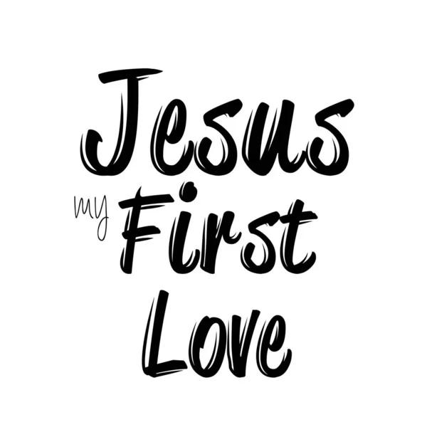Jésus Est Mon Premier Amour Christian Citation Design — Image vectorielle