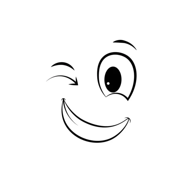 Ізольовані Векторні Ілюстрації Значок Мультфільм Обличчя Експресивні Очі Рот Вирази — стоковий вектор
