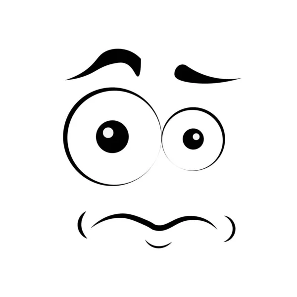 Μεμονωμένη Εικόνα Εικονογράφηση Διάνυσμα Cartoon Face Εκφραστική Μάτια Και Στόμα — Διανυσματικό Αρχείο
