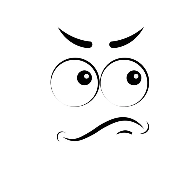 絶縁ベクトルイラストアイコン 漫画の顔 表情豊かな目と口 顔の表情 漫画の感情 — ストックベクタ