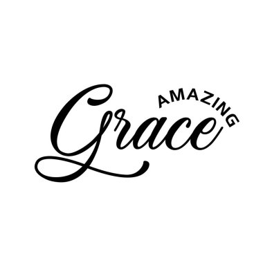 Amazing Grace, İncilsel Deyimler, Hristiyan Tırnak Tasarımı, Baskı için tipografi veya poster, kart, broşür ya da tişört olarak kullanım