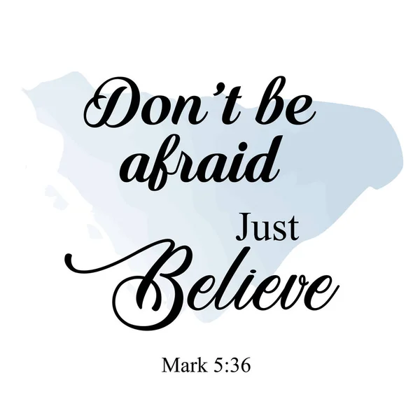 Don Afraid Just Believe Christian Faith Typography Print Use Poster — Stock Vector