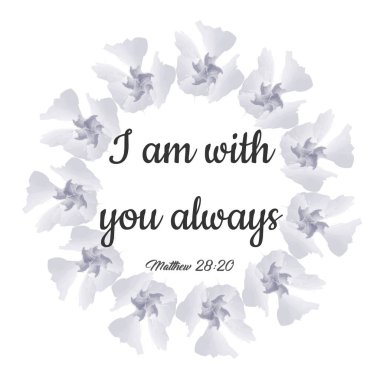 Her zaman seninleyim, Hristiyan inancı, baskılar için tipografi ya da poster, kart, broşür ya da tişört olarak kullanmak için.