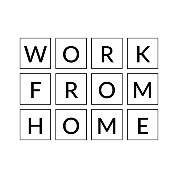 Work Home Text Design Typography Print Use Poster Card Flyer — Stock Vector