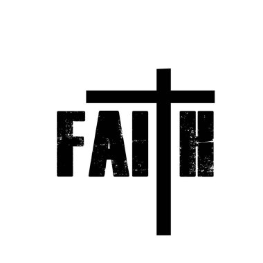 Hristiyan inancı, baskılar için tipografi ya da poster, kart, el ilanı ya da tişört olarak kullanım 