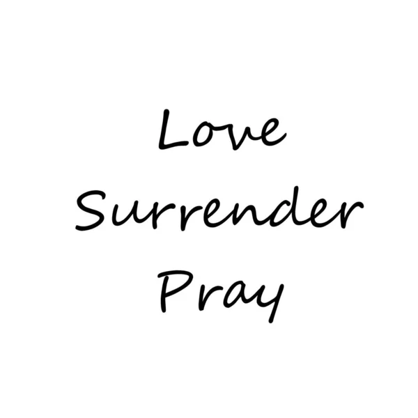 Love Surrender Pray Christian Faith Typography Print Use Poster Card — Stock Vector