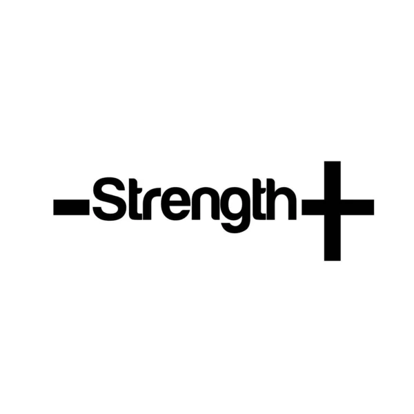 Strength Text Design Christian Faith Typography Print Use Poster Card — Stock Vector