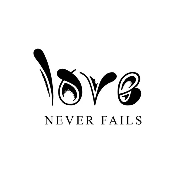 Amor Nunca Falla Christian Quote Design Print — Vector de stock