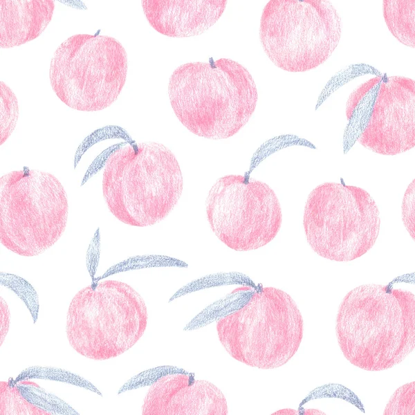 Hand drawn pattern with peaches. — Stock Photo, Image