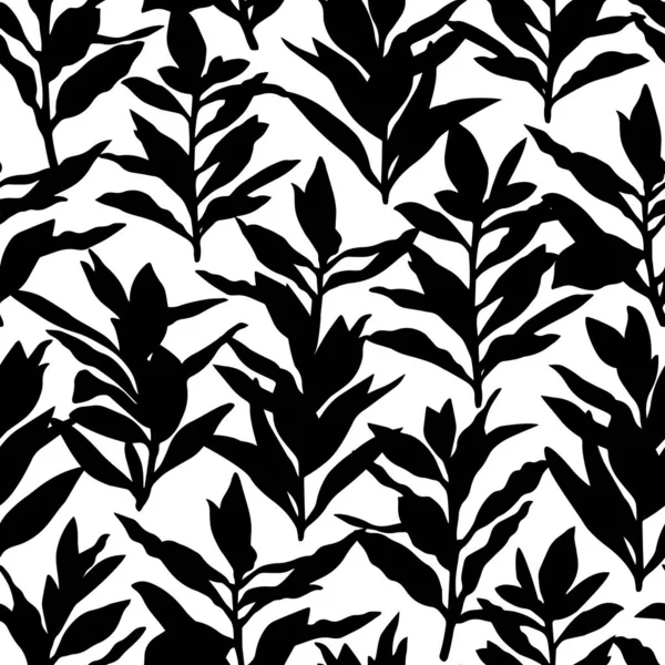 Чорно-білий ботанічний орнамент . — стоковий вектор