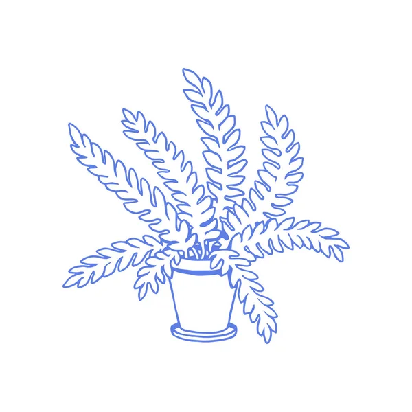 Planta de casa en una olla. Imagen vectorial . — Vector de stock