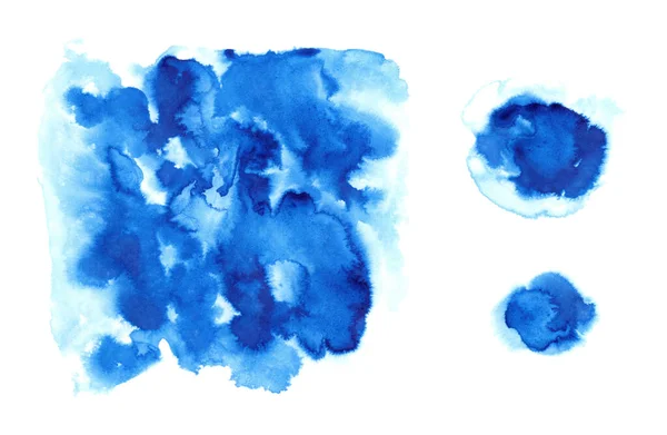 Modré Ručně Malované Textury Izolované Bílém Pozadí Lze Použít Jako — Stock fotografie
