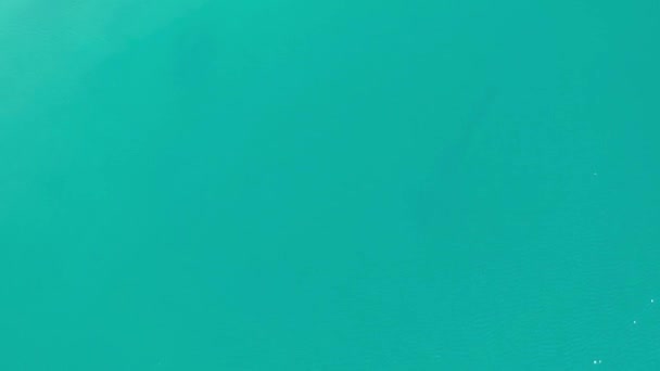 空中ビュー 澄んだターコイズブルーの水を持つ高高度の湖の波のトップビュー — ストック動画