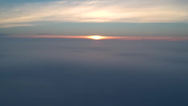 Vista Aerea Alba Del Mattino Sopra Nuvole Nuvole Timelapse Galleggiano — Video Stock