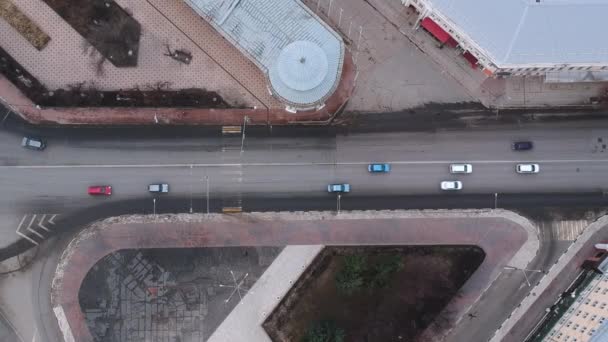 Tráfego Estrada Cidade Ryazan Uma Altura — Vídeo de Stock