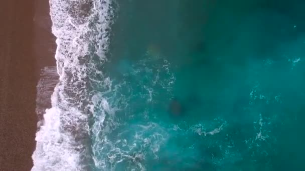 Бірюзові Хвилі Пляжі Вид — стокове відео