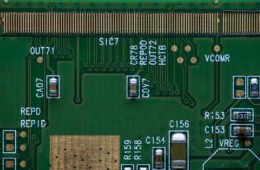 Yazıtlar olmadan mikro devrelerin makro fotoğrafı