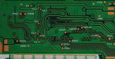 Dizüstü bilgisayar çipinin makro fotoğrafı yazmak için alanı var