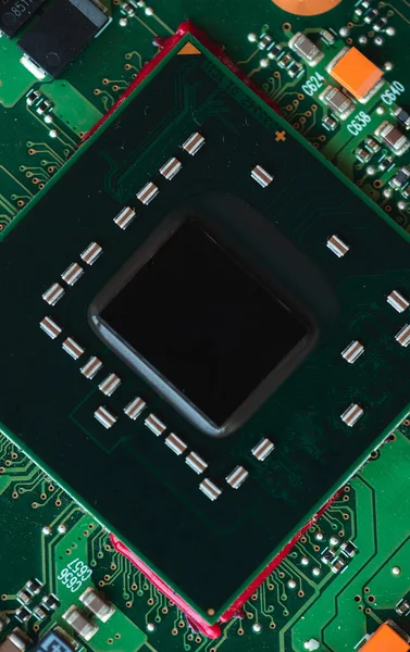 Macro Foto Chip Laptop Com Espaço Para Escrever — Fotografia de Stock