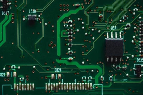 Macro Foto Microcircuitos Portátiles Cerca — Foto de Stock
