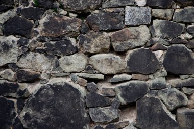 Gri taşlardan yapılmış taş duvar dokusu