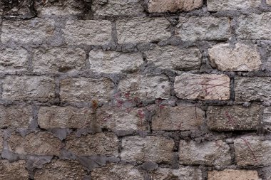 Gri taşlardan yapılmış taş duvar dokusu