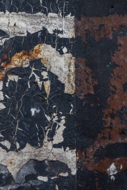 Salgı bezinde kabuğu soyulmuş siyah boyanın makro dokusu..