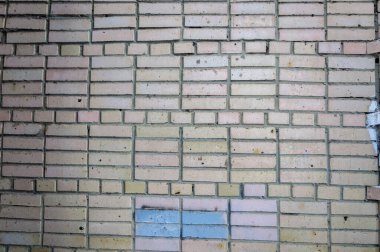 Yeni beyaz tuğla cephesinin dokusu.