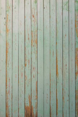 Ahşap tahtaların duvar dokusu ve yeşil boya.