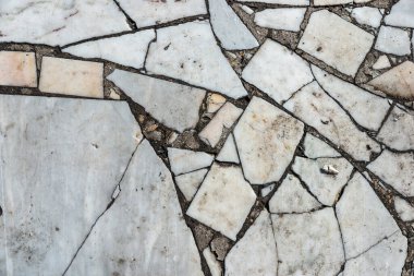 Taş kaldırım dokusunda bir sürü çatlak var.