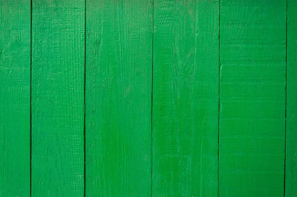 Trästaket Målat Grönt Textur — Stockfoto