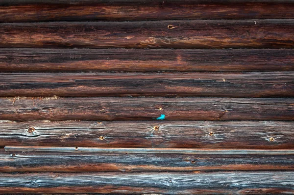 Texture Wall Old Log House Dark Logs — Stock Photo, Image