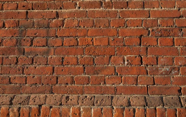 Textuur Van Oude Baksteen Gevel Van Rode Baksteen — Stockfoto