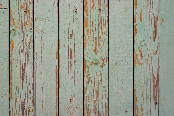 Wall Texture Wooden Boards Peeling Green Paint — Stock Photo, Image
