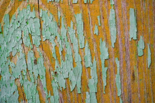 Υφή Τοίχου Από Ξύλινες Σανίδες Ξεφλούδισμα Πράσινου Χρώματος Close — Φωτογραφία Αρχείου